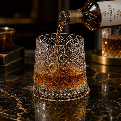 ArtZ® Tokyo Crystal Spinning Whiskey Glass and Base