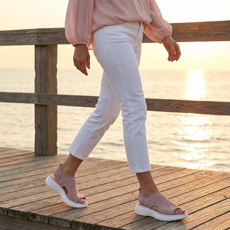 OrthaCloud™ – Atmungsaktive Strick-Plateausandalen für Damen