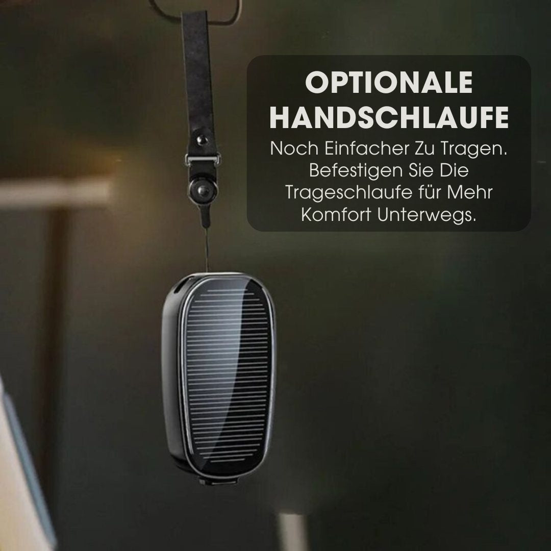 SolarKey® – 1200mAh Solar-Powerbank als Schlüsselanhänger