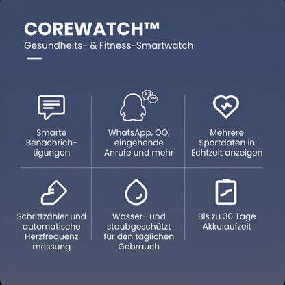 CoreWatch™ – Gesundheits- & Fitness-Smartwatch