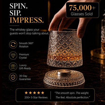 ArtZ® Tokyo Crystal Spinning Whiskey Glass and Base