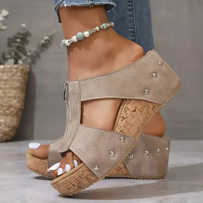 Velina™ – Orthopädische Keilsandalen mit offener Zehenpartie