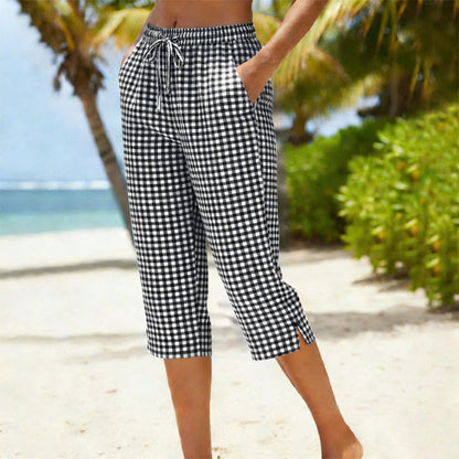 Elena™ – Caprihose aus Baumwoll-Leinen mit Kordelzug